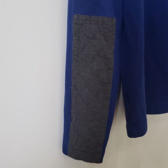 Banana Republic Sweater Mens sz L Blue Rib Knit All Cotton Pullover 1/4 Zip - Picture 5 of 9